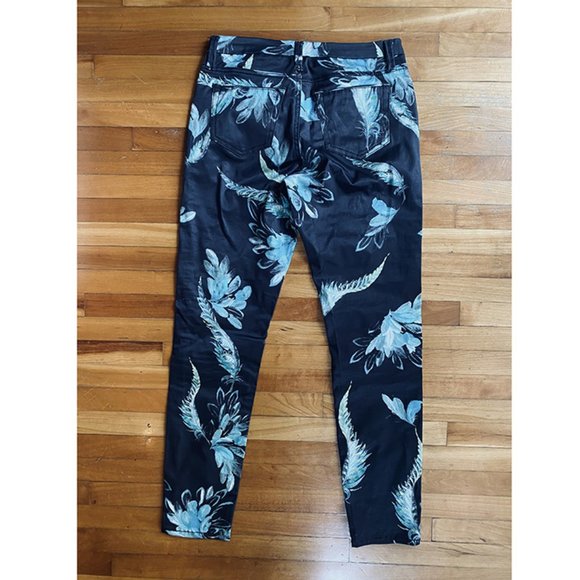 Marchesa Voyage Feather & Flower Capri Pants 26 - Picture 3 of 7